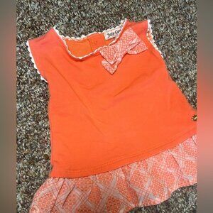 Juicy Couture Baby Girl Coral Bow Peplum Top 3–6M